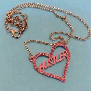 Adorable Hustler necklace with matching earrings. Cute set!!!